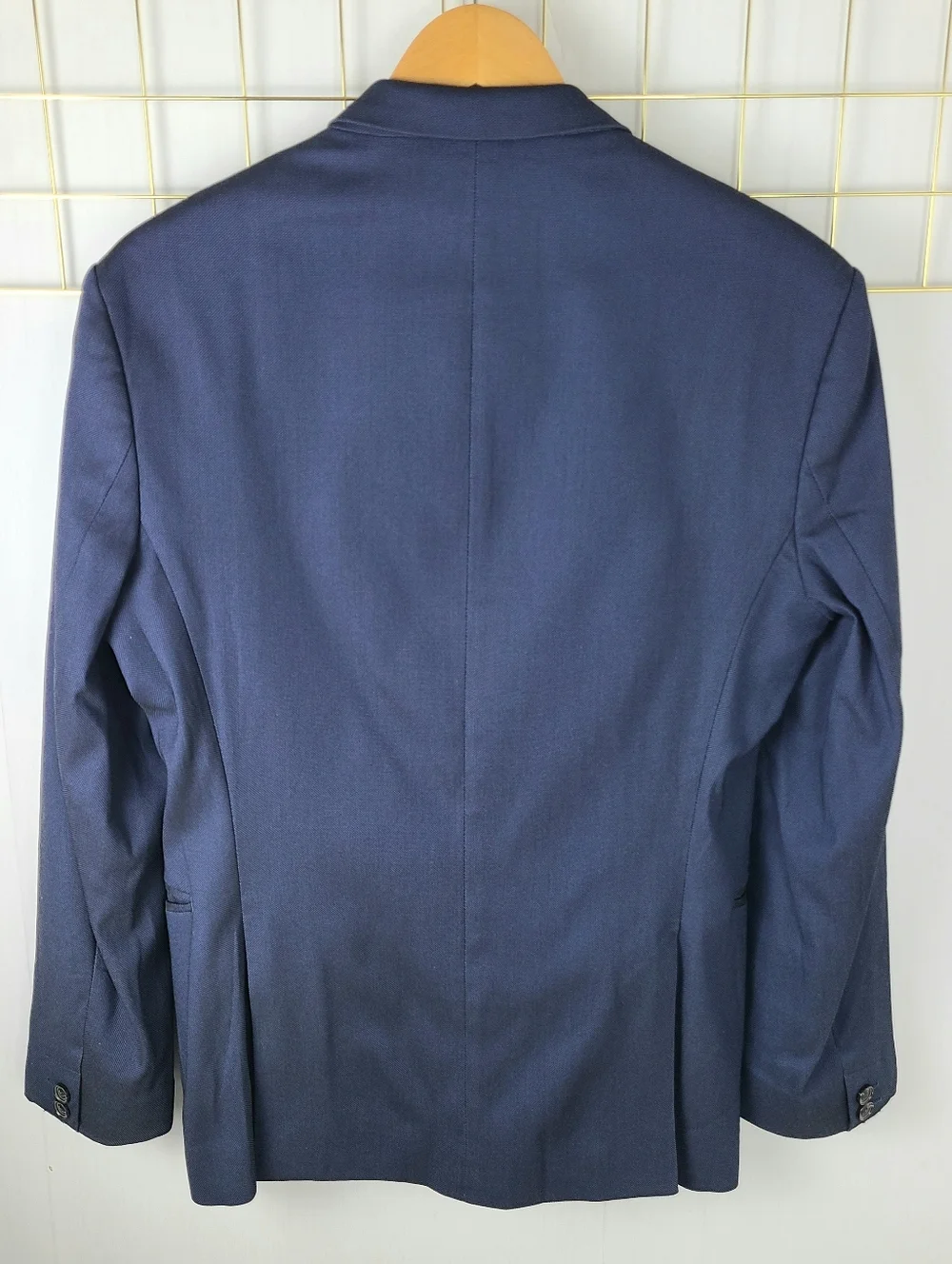 Zara Man Blue Cotton Blend Slim Fit Blazer Sport Coat